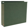 Business Source 1/5 Tab Cut Letter Recycled Hanging Folder - 8 1/2'' x 11'' - Capacity2'' Expansion - Standard Green - 10% Recycled - 25 / Box
