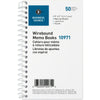 Business Source Side Wirebound Ruled Memo Book - 50 Sheet(s) - Wire Bound - 3'' x 5'' Sheet Size - White - 1 Dozen
