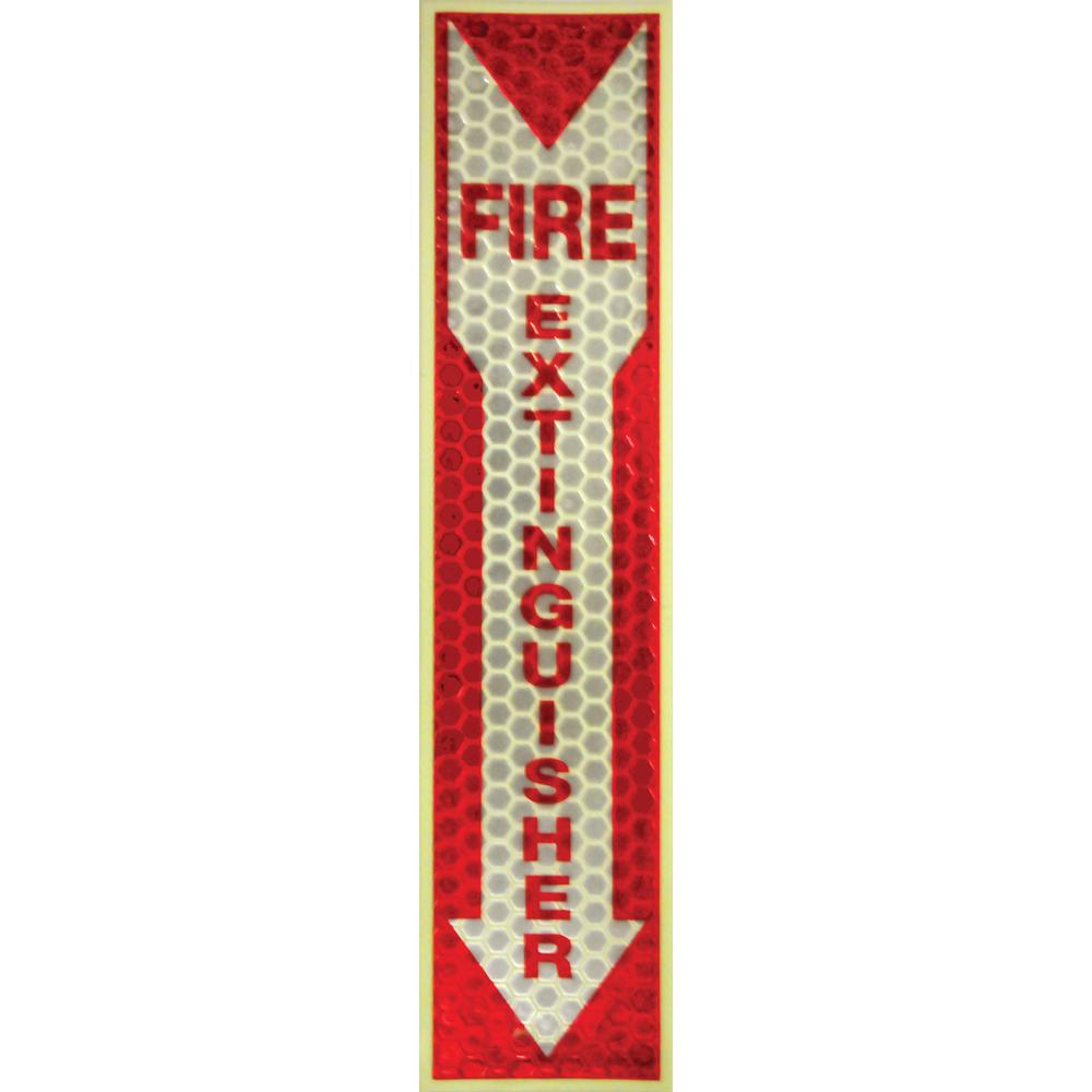Miller's Creek Luminous Fire Extinguisher Sign - 1 Each - English - Fire Extinguisher Print/Message - 4'' Width x 16.8'' Height x 1'' Depth - Rectangular Shape - Red Print/Message Color - Reflective, Fle