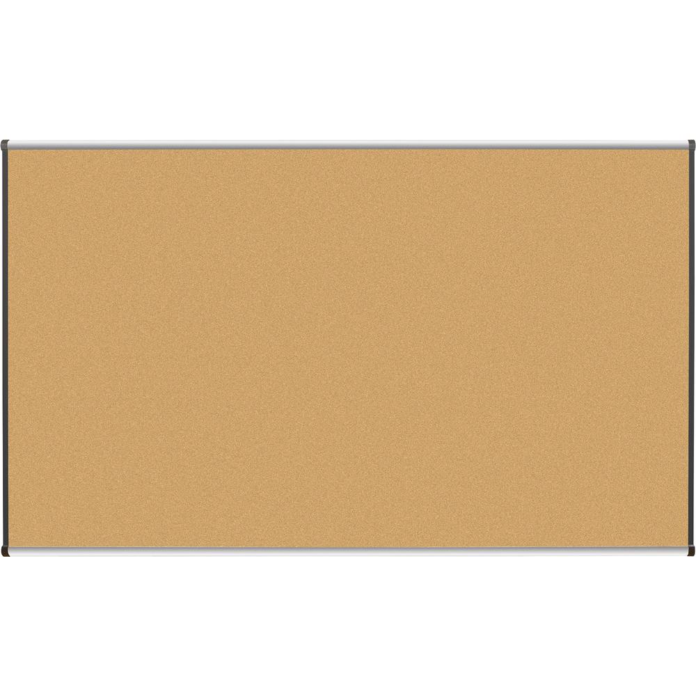 Lorell Satin-Finish Bulletin Board - 72'' Height x 48'' Width - Natural Cork Surface - Durable, Self-healing - Silver Anodized Aluminum Frame - 1 Each