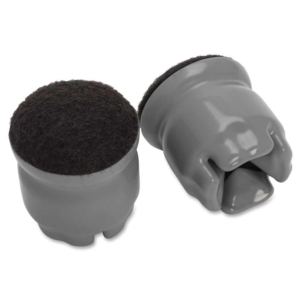 Lorell 1.5'' Slip-on Floor Savers - Gray - Vinyl - 8/Pack