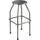 Safco Adjustable Height Diesel Stool Trolley - Polyurethane Seat - Powder Coated Steel Frame - Four-legged Base - Pewter - 1 Each