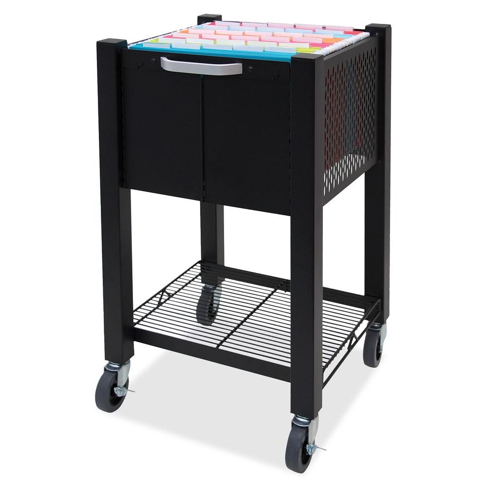 Vertiflex InstaCart Sidekick File Cart - 4 Casters - 2.75'' Caster Size - Steel - x 15.5'' Width x 13.8'' Depth x 26.3'' Height - Black - 1 Each