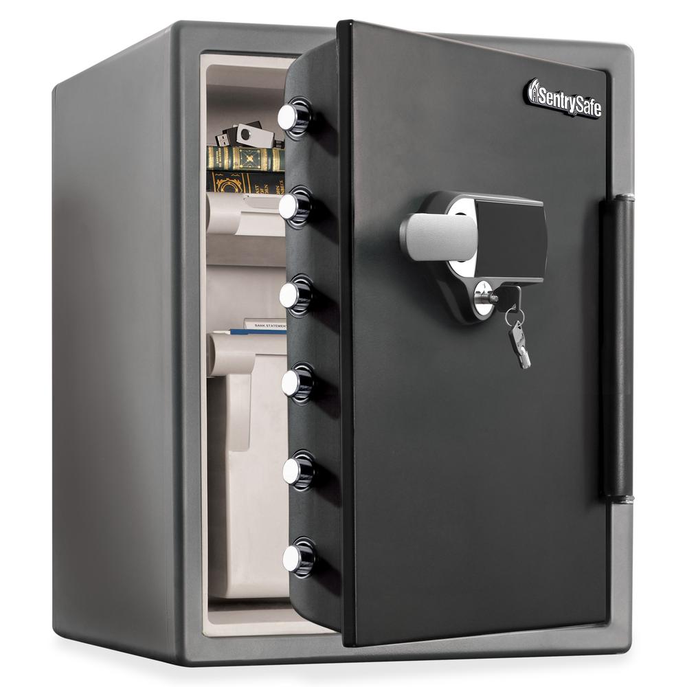 Fire-Safe Digital Alarm Water/Fire-resistant Safe - Fire Proof - Overall Size 23.8'' x 18.6'' x 19.3'' - Gunmetal Black