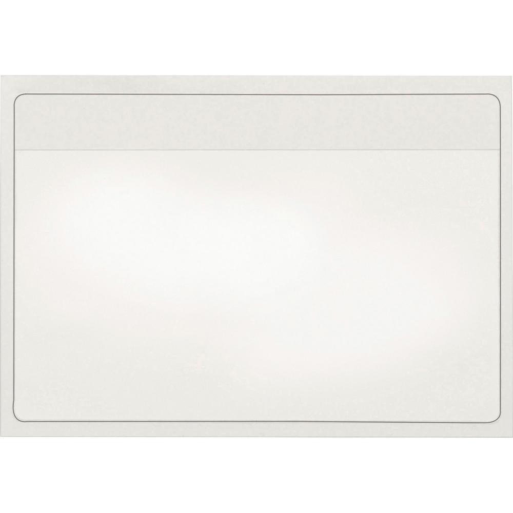 Cardinal Self-Adhesive Polypropylene Pockets - 3.6'' Height x 5.3'' Width - 100 mil Thickness - 1 x Card Capacity - 5'' x 3'' Sheet - Ring Binder - Rectangular - Clear - Polypropylene - 100 / Box