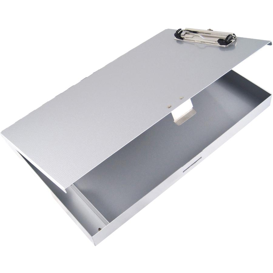 Saunders Tuff Writer Recycled Aluminum Clipboard - 1'' Clip Capacity - Side Opening - 12'' - Aluminum - Silver - 1 Each