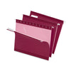 Pendaflex 1/5 Tab Cut Legal Hanging Folder - 8 1/2'' x 14'' - Internal Pocket - 11 pt. - Burgundy - Reinforced, Tear Resistant, Durable - 25 / Box