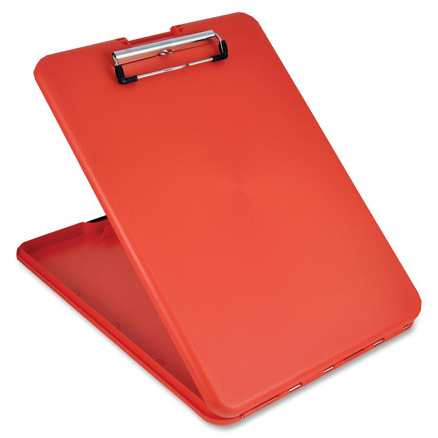 Saunders SlimMate Storage Clipboard - 0.50'' Clip Capacity - Storage for Stationary, Tablet, iPad, eReader, Document, Paper - Top Opening - 8 1/2'' x 12'' - Polypropylene - Red - 1 Each