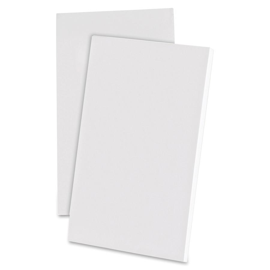 Ampad Recycled Glue Top Scratch Pad - 100 Sheets - Plain - Glued - Unruled Front Ruling - 15 lb Basis Weight - 3'' x 5'' Sheet Size - 0.31'' Height x 4'' Width x 6'' Length - White Paper - Rigid, Chipboard