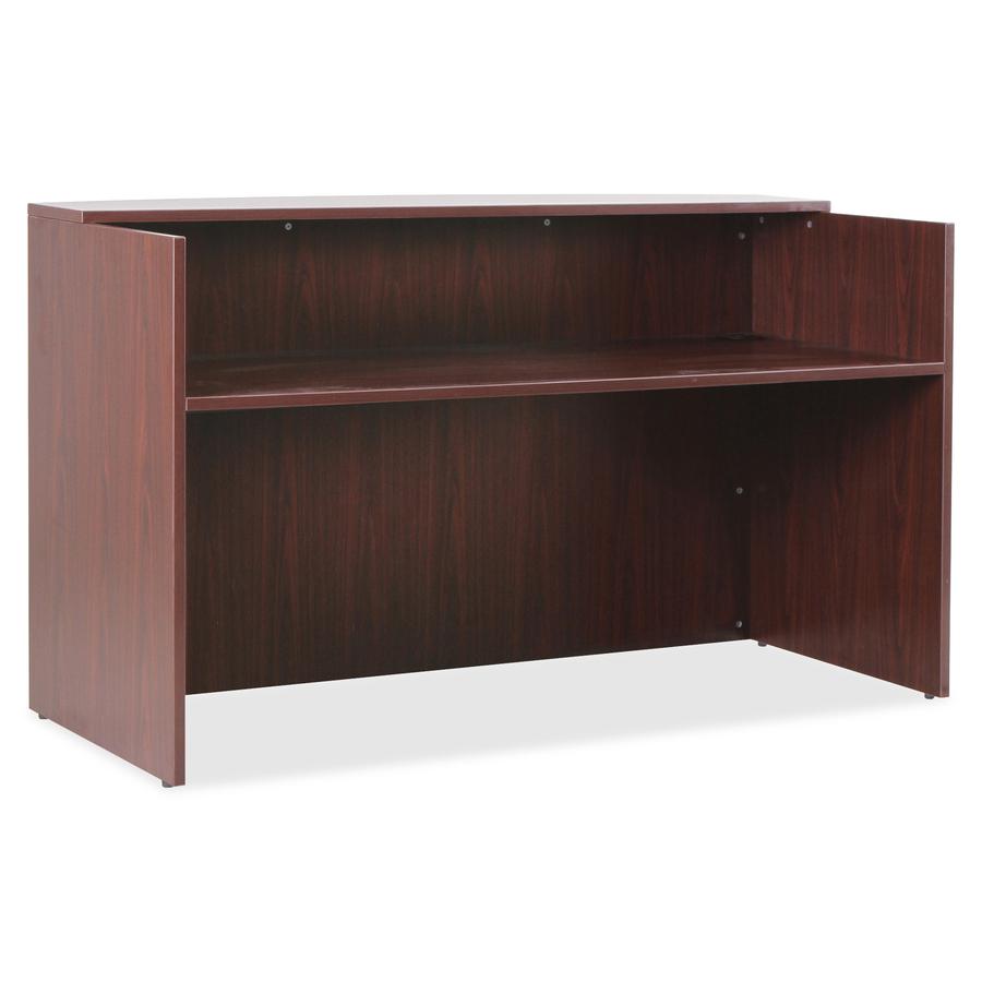 Lorell Essentials Series Front Reception Desk - 1'' Top, 72'' x 36''42.5'' Desk - Finish: Mahogany Laminate - Durable - For Office