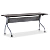 Lorell Flip Top Training Table - Rectangle Top - Four Leg Base - 4 Legs x 72'' Table Top Width x 23.50'' Table Top Depth - 29.50'' Height x 70.88'' Width x 23.63'' Depth - Assembly Required - Espresso, Sil