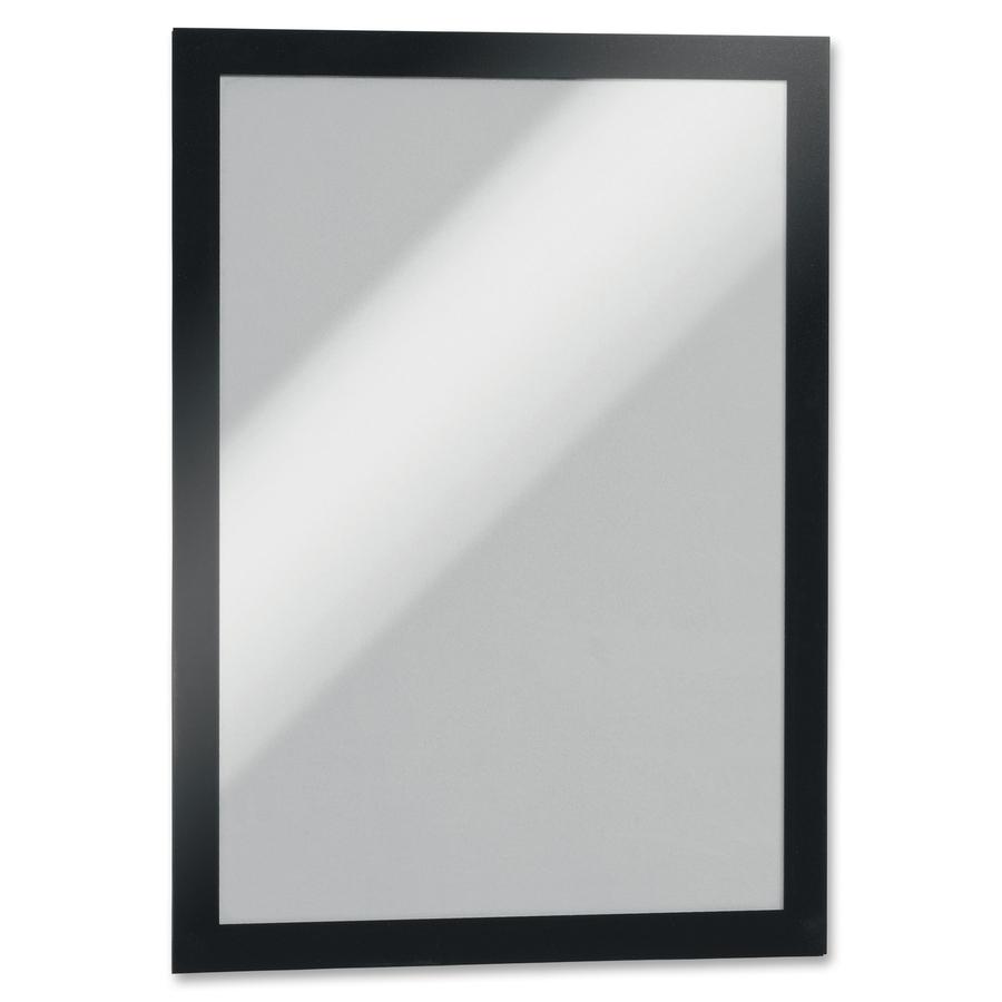 DURABLE DURAFRAME Self-Adhesive Magnetic Letter Sign Holder - Horizontal or Vertical, 9.5'' x 12'' Frame Size - Holds 8.5'' x 11'' Insert, 2 -Pack, Black - Durable