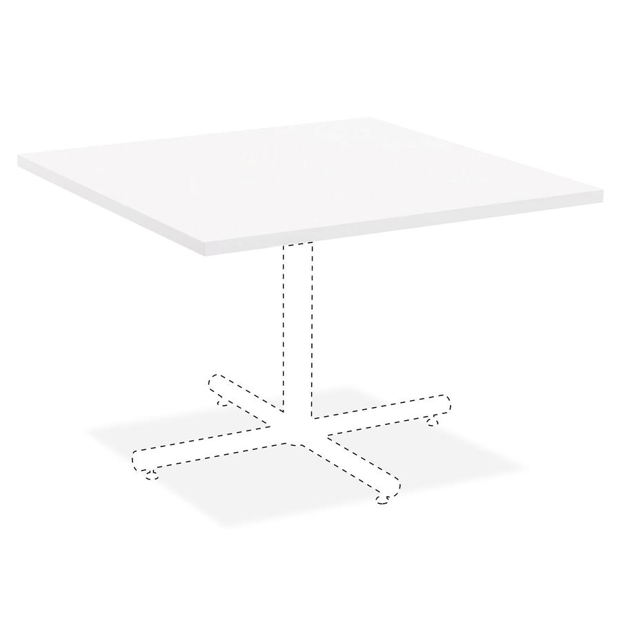 Lorell Hospitality Collection Tabletop - High Pressure Laminate (HPL) Square, White Top - 36'' Table Top Width x 36'' Table Top Depth x 1'' Table Top Thickness - Assembly Required - Thermofused Laminate