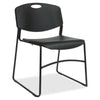 Lorell Heavy-duty Standard-height Stack Chairs - Plastic Seat - Plastic Back - Steel Frame - Black - 4 / Carton