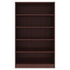 Lorell Laminate Bookcase - 0.8'' Shelf, 36'' x 12''60'' - 5 Shelve(s) - 4 Adjustable Shelf(ves) - Square Edge - Material: Thermofused Laminate (TFL) - Finish: Mahogany