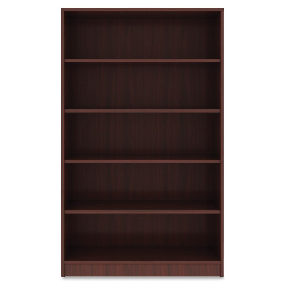 Lorell Laminate Bookcase - 0.8'' Shelf, 36'' x 12''60'' - 5 Shelve(s) - 4 Adjustable Shelf(ves) - Square Edge - Material: Thermofused Laminate (TFL) - Finish: Mahogany