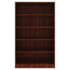 Lorell Laminate Bookcase - 0.8'' Shelf, 36'' x 12''60'' - 5 Shelve(s) - 4 Adjustable Shelf(ves) - Square Edge - Material: Thermofused Laminate (TFL) - Finish: Cherry