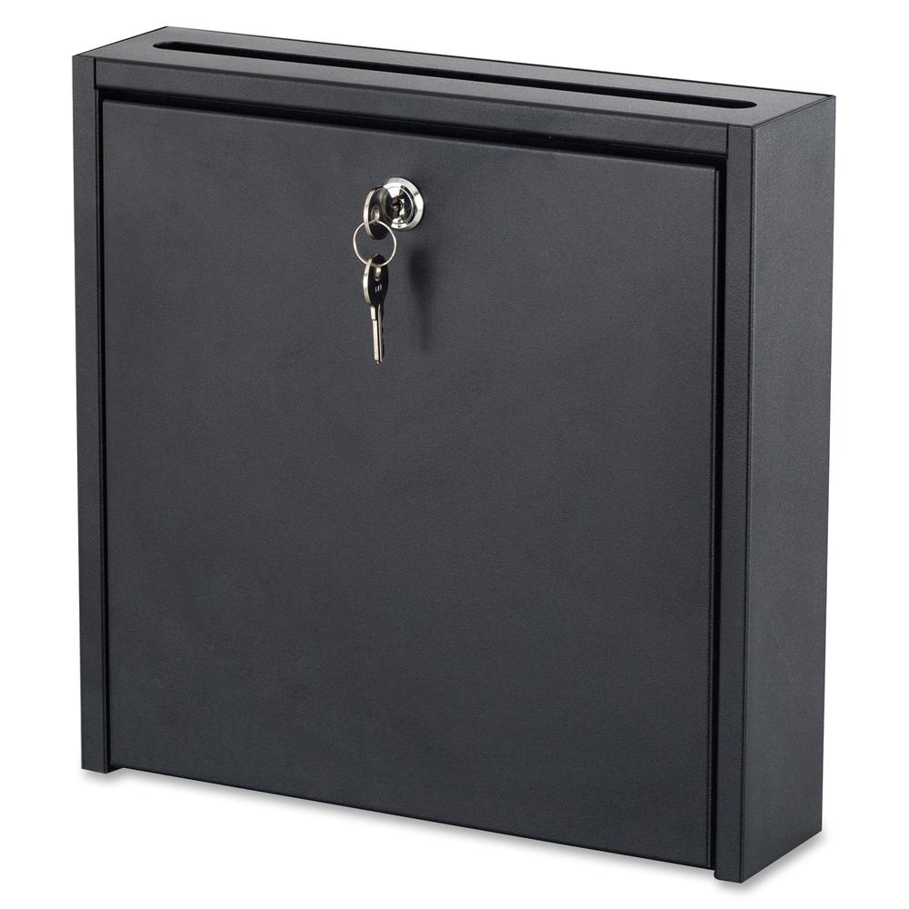 Safco 12 x 12'' Wall-Mounted Inter-department Mailbox with Lock - External Dimensions: 12'' Width x 12'' Height - 2.92 gal - Media Size Supported: Letter - Steel - Black Powder Coat - For Mail, File, Doc