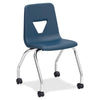 Lorell Classroom Mobile Chairs - Four-legged Base - Navy - Polypropylene - 2 / Carton