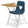 Lorell Writing Tablet Arm Student Desks - Tubular Steel Frame - Four-legged Base - Navy, Oak - Polypropylene - Armrest - 2 / Carton