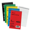 Ampad Topbound Memo Notebooks - 50 Sheets - Wire Bound - 3'' x 5'' Sheet Size - White Paper - Assorted Pressboard Cover - Rigid, Mediumweight - Recycled - 5 / Bundle