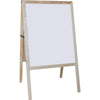 Flipside Dry-erase Board/Chalkboard Easel - Natural White/Black Surface - Hardwood Frame - Rectangle - 1 Each - Crestline Products