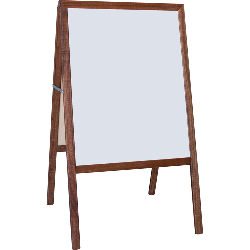 Flipside Dark Frame Signage Easel - Stained White/Black Surface - Hardwood Frame - Rectangle - 1 Each - Flipside Products