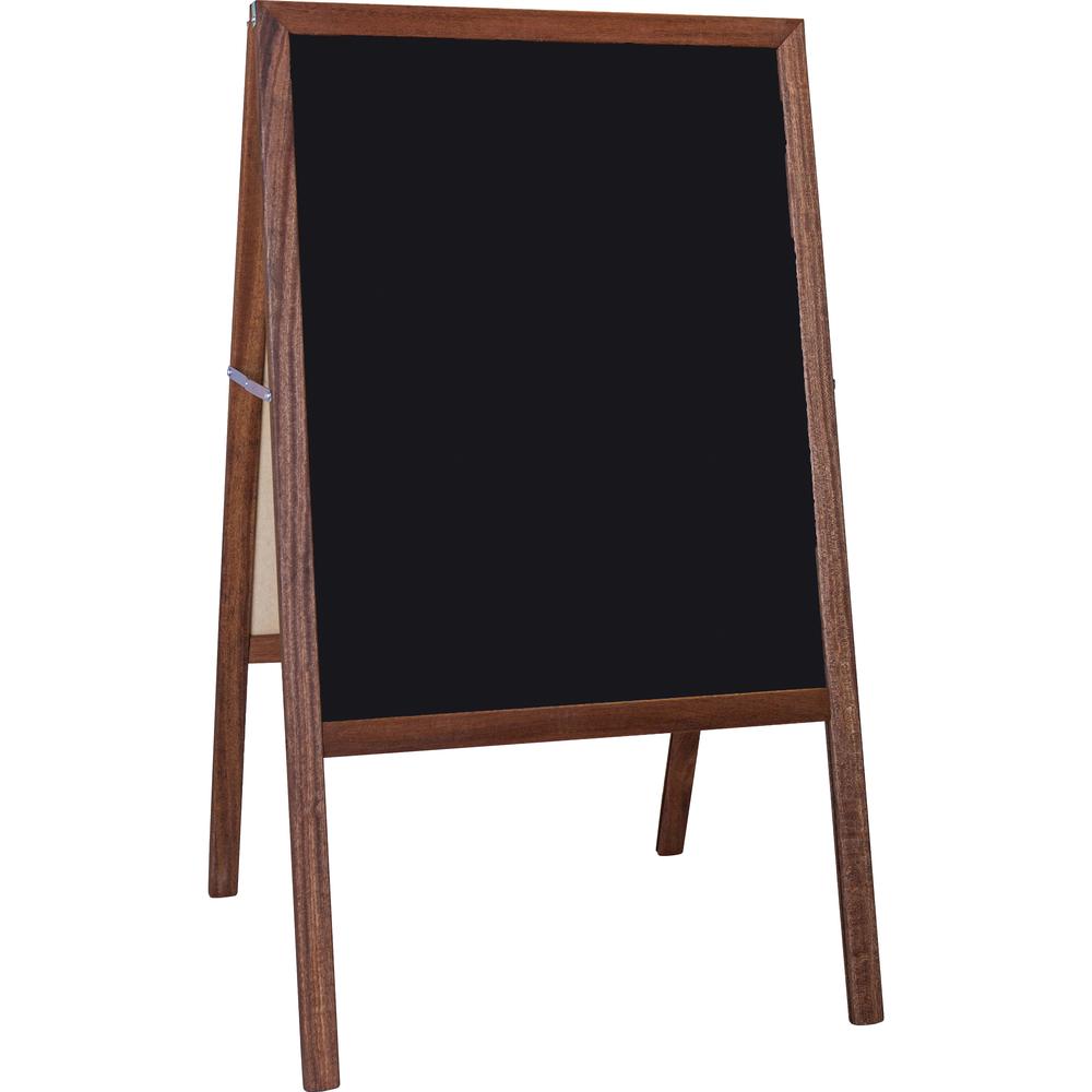 Flipside Stained Black Chalkboard Easel - Stained Black Surface - Hardwood Frame - Rectangle - 1 Each - Flipside Products