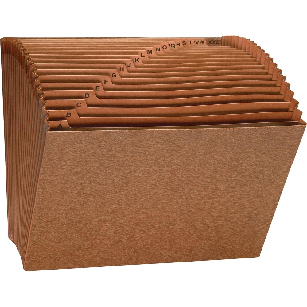 Business Source Letter Recycled Expanding File - 8 1/2'' x 11'' - 21 Pocket(s) - Brown - 30% Recycled - 1 Each