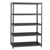 Lorell Iron Horse 3200 lb Capacity Riveted Shelving - 5 Shelf(ves) - 72'' Height x 48'' Width x 18'' Depth - 30% Recycled - Black - Steel, Laminate - 1 Each
