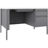 Lorell Fortress Series 48'' Right-Pedestal Teachers Desk - 48'' x 30''29.5'' - Box, File Drawer(s) - Single Pedestal on Right Side - T-mold Edge - Finish: Gray
