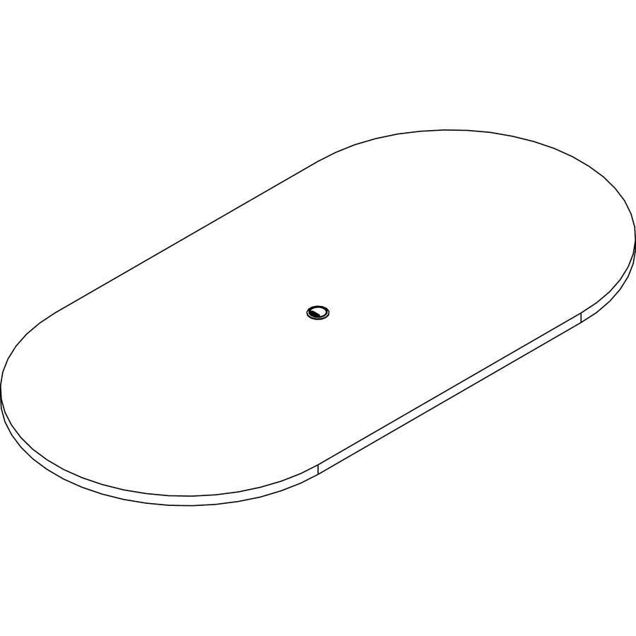 Lorell Prominence 2.0 Racetrack Conference Tabletop - Espresso Racetrack, Laminated Top - 96'' Table Top Width x 48'' Table Top Depth x 1.50'' Table Top Thickness - Assembly Required - Particleboard Top