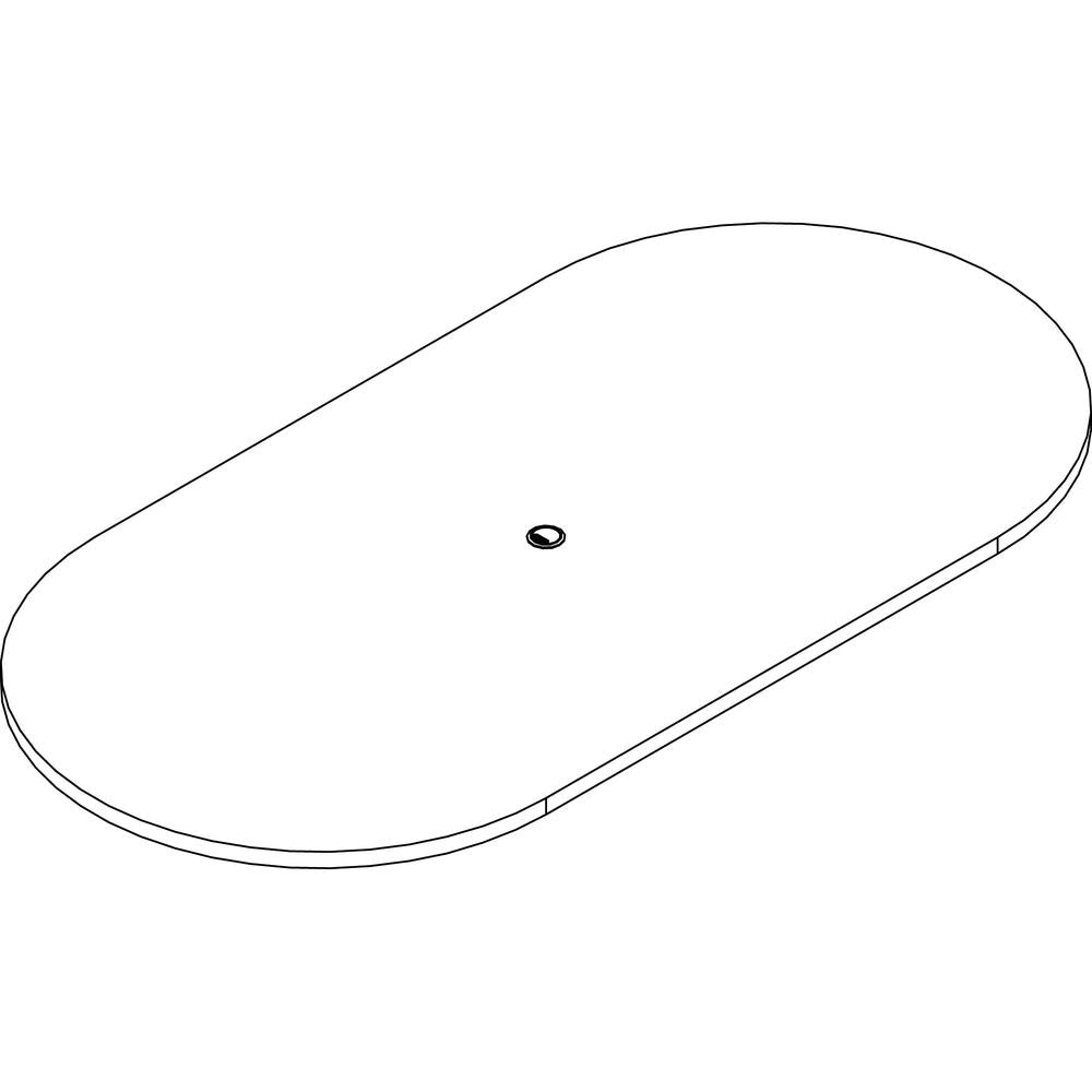 Lorell Prominence 2.0 Racetrack Conference Tabletop - Mahogany Racetrack, Laminated Top - 96'' Table Top Width x 48'' Table Top Depth x 1.50'' Table Top Thickness - Assembly Required - Particleboard Top