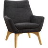 Lorell Quintessence Collection Upholstered Chair - Black Seat - Black Back - Low Back - Four-legged Base - 1 Each