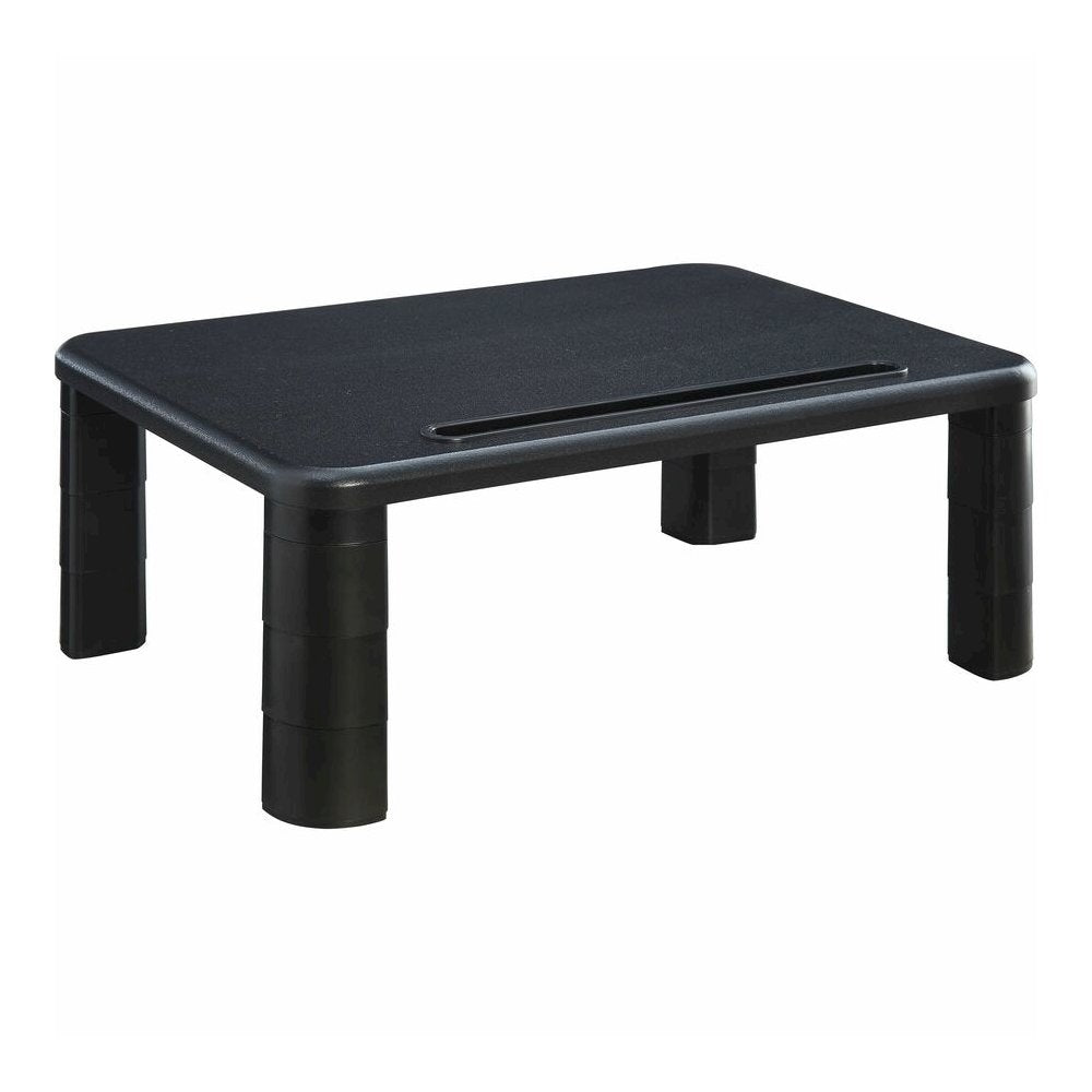 Lorell Height-Adjustable Monitor Riser - 4'' Height x 19.75'' Width - Desktop - Black