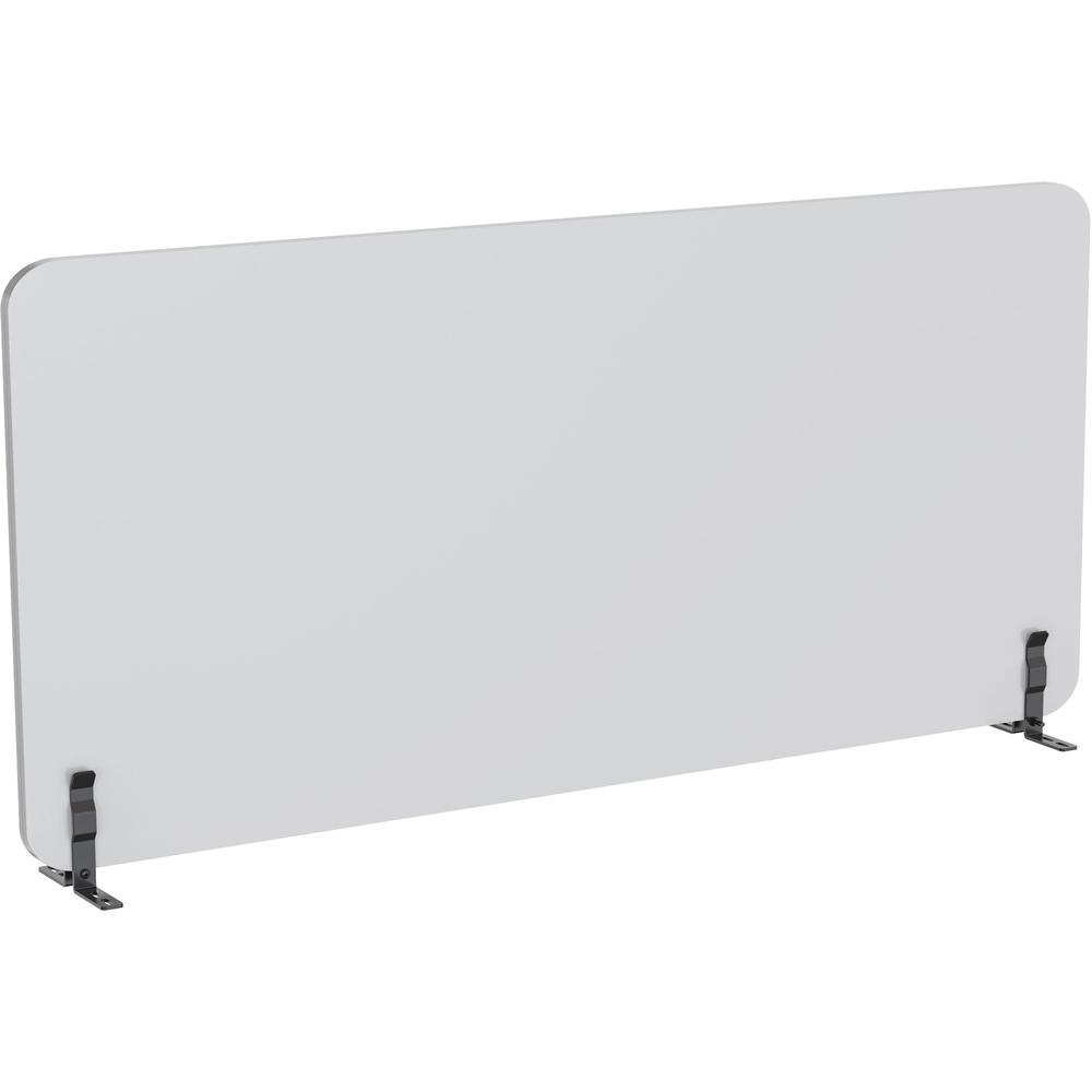 Lorell Acoustic Desktop Privacy Panel - 59'' Width x 23.6'' Height - Polyester Fiber - Light Gray - 1 Each