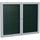 Ghent 36''x48'' 2-Door Satin Aluminum Frame Enclosed Vinyl Bulletin Board - Ebony