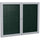 Ghent 48''x60'' 2-Door Satin Aluminum Frame Enclosed Vinyl Bulletin Board - Ebony