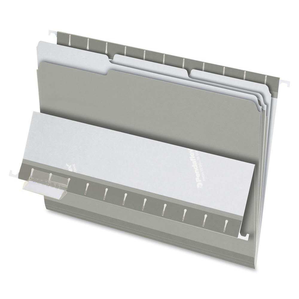 Pendaflex 1/3 Tab Cut Letter Recycled Top Tab File Folder - 8 1/2'' x 11'' - Gray - 10% Recycled - 100 / Box
