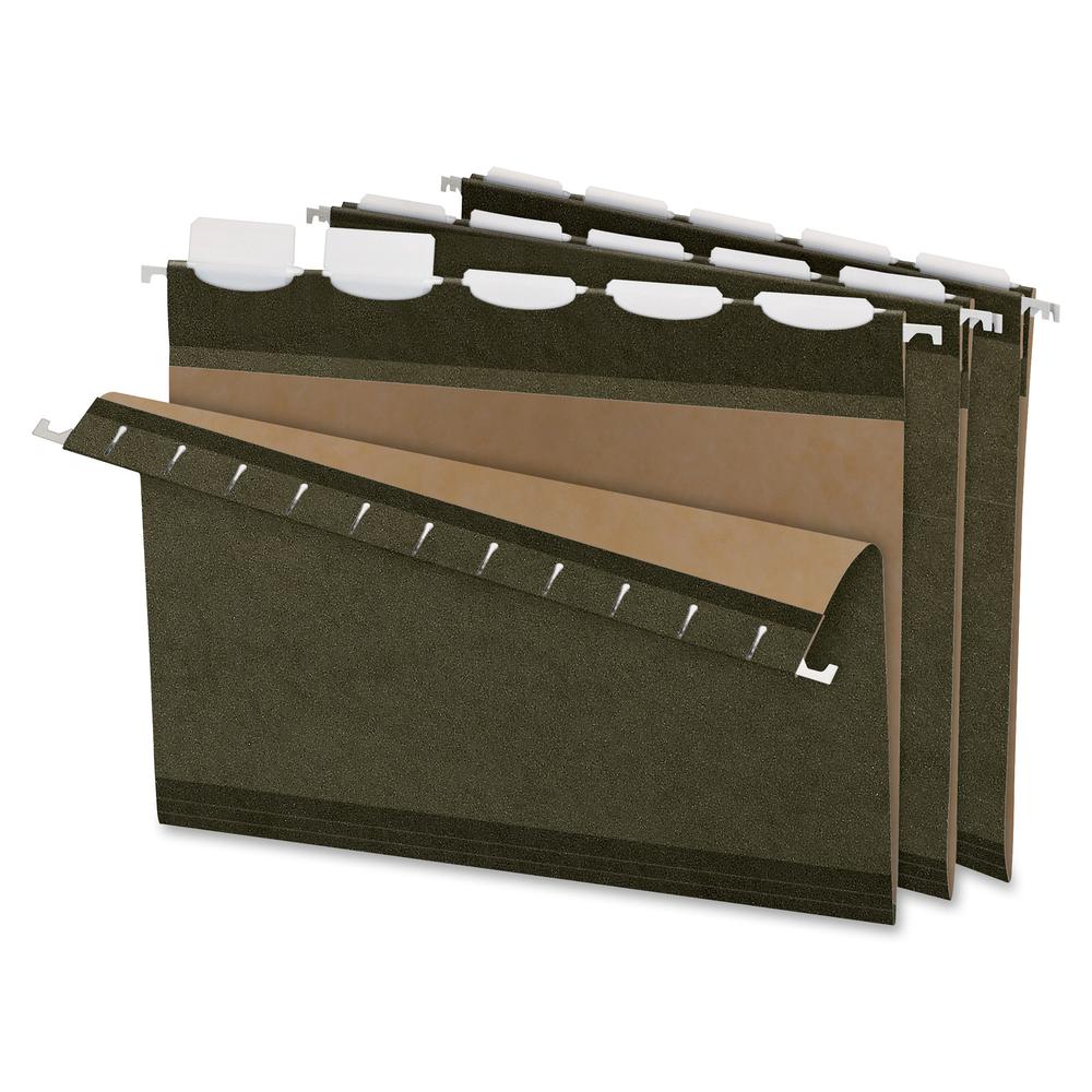 Pendaflex Ready-Tab 1/5 Tab Cut Letter Recycled Hanging Folder - 8 1/2'' x 11'' - Green - 10% Recycled - 25 / Box