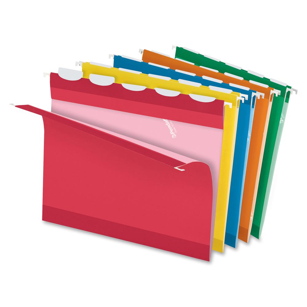 Pendaflex Ready-Tab 1/5 Tab Cut Letter Recycled Hanging Folder - 8 1/2'' x 11'' - Assorted - 10% Recycled - 25 / Box