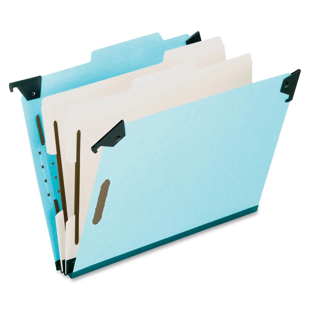 Pendaflex Letter Recycled Classification Folder - 8 1/2'' x 11'' - 2'' Expansion - 2 3/4'' for Folder - 2 Divider - 25 pt. - Pressboard, Tyvek - Blue - Tab Divider, Reinforced Gusset, Acid-free, Durable -
