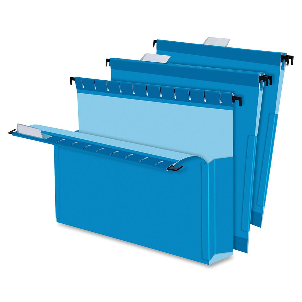 Pendaflex SureHook Legal Recycled Hanging Folder - 8 1/2'' x 14'' - 3'' Expansion - Blue - Slip Resistant, Flexible, Durable - 10% Recycled - 25 / Box