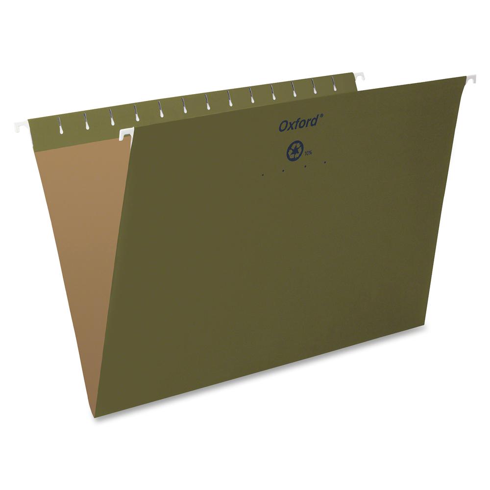 Pendaflex Essentials Legal Recycled Hanging Folder - 8 1/2'' x 14'' - Standard Green - 100% Recycled - 25 / Box