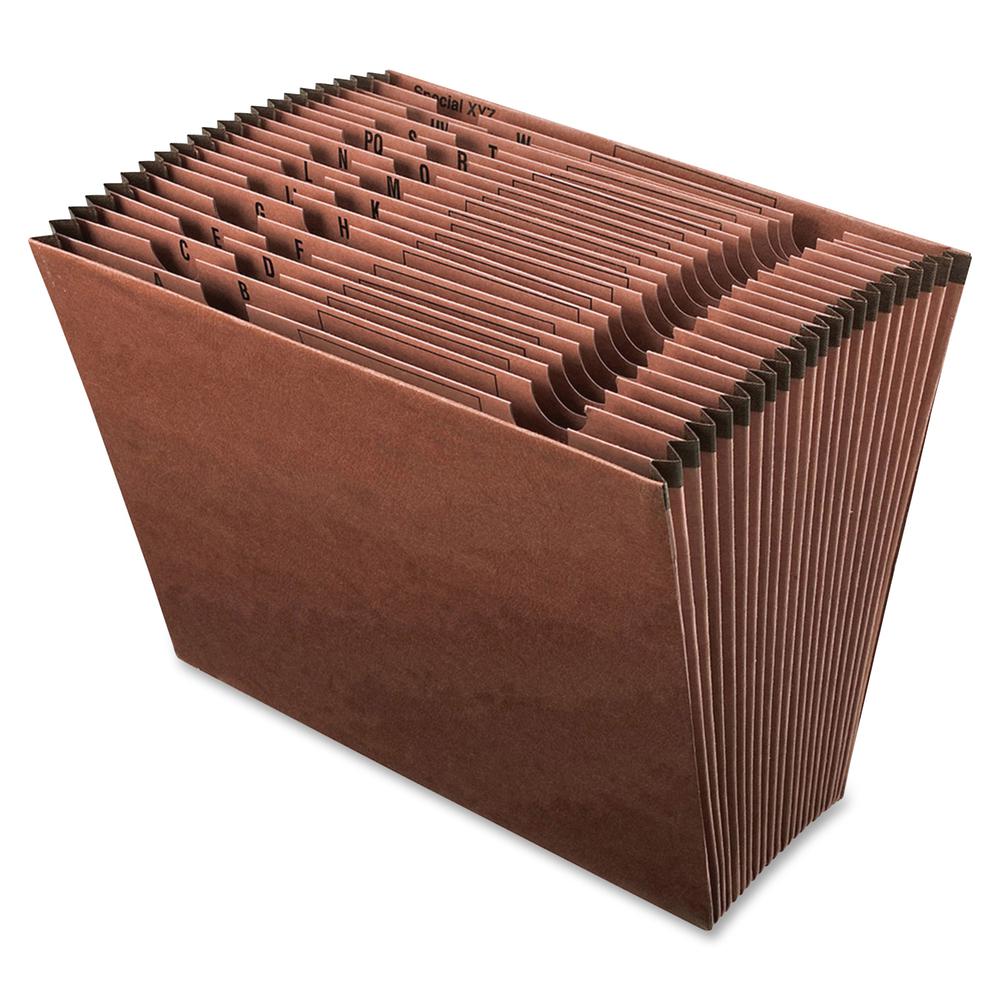 Pendaflex Letter Recycled Expanding File - 8 1/2'' x 11'' - 21 Pocket(s) - Red Fiber - Red Fiber - 100% Recycled - 1 Each