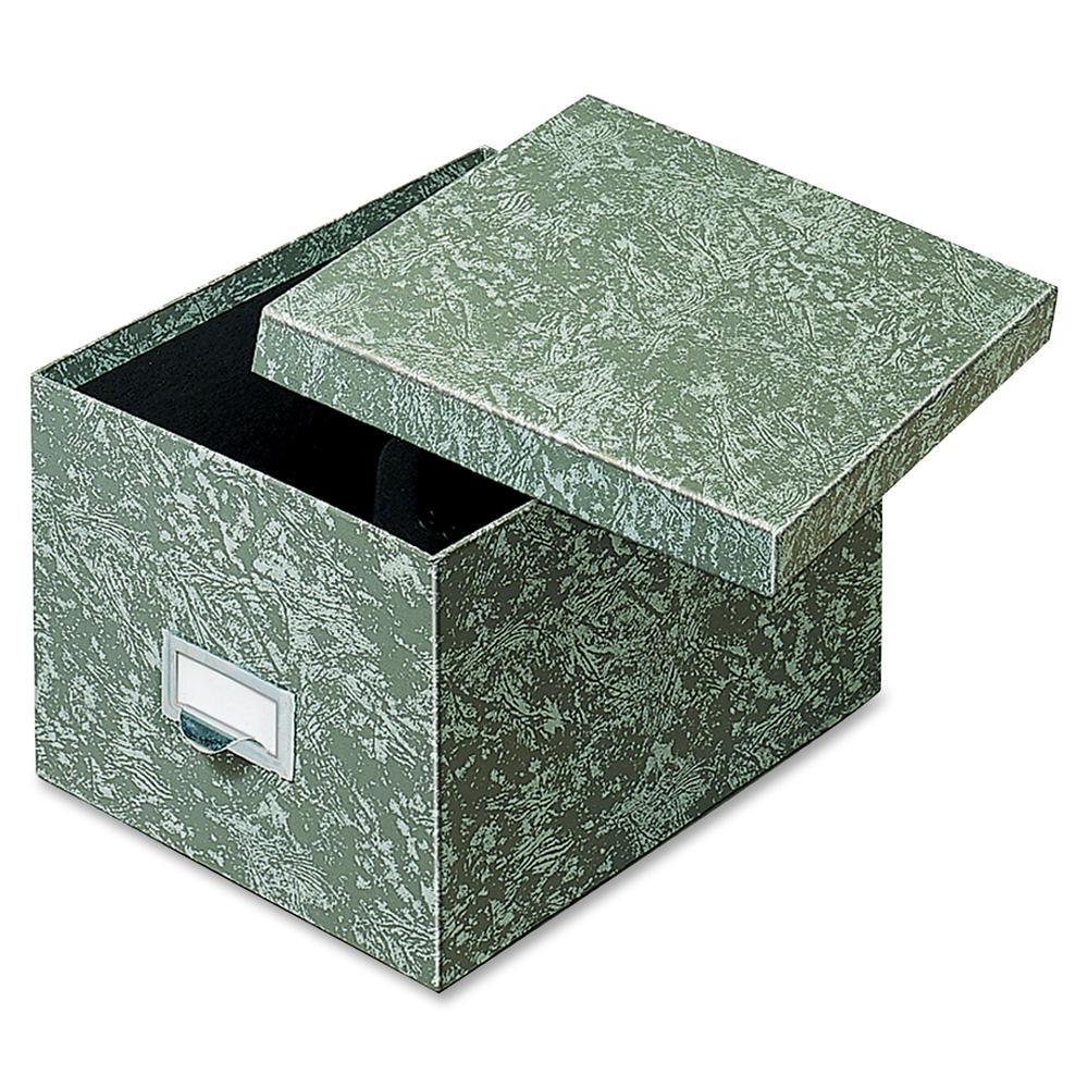 Globe-Weis Agate Heavy-duty Card File Lid Box - Internal Dimensions: 9'' Width x 6'' HeightExternal Dimensions: 11.6'' Depth - 1000 x Card - Heavy Duty - Fiberboard - Green - For Card, Check - Recycled -