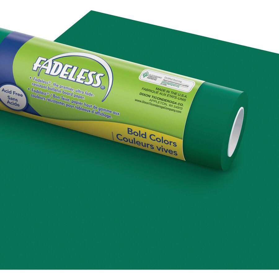Fadeless Bulletin Board Art Paper - ClassRoom Project, Home Project, Office Project - 48''Width x 50 ftLength - 50 lb Basis Weight - 1 / Roll - Dark Green - Sulphite - Pacon