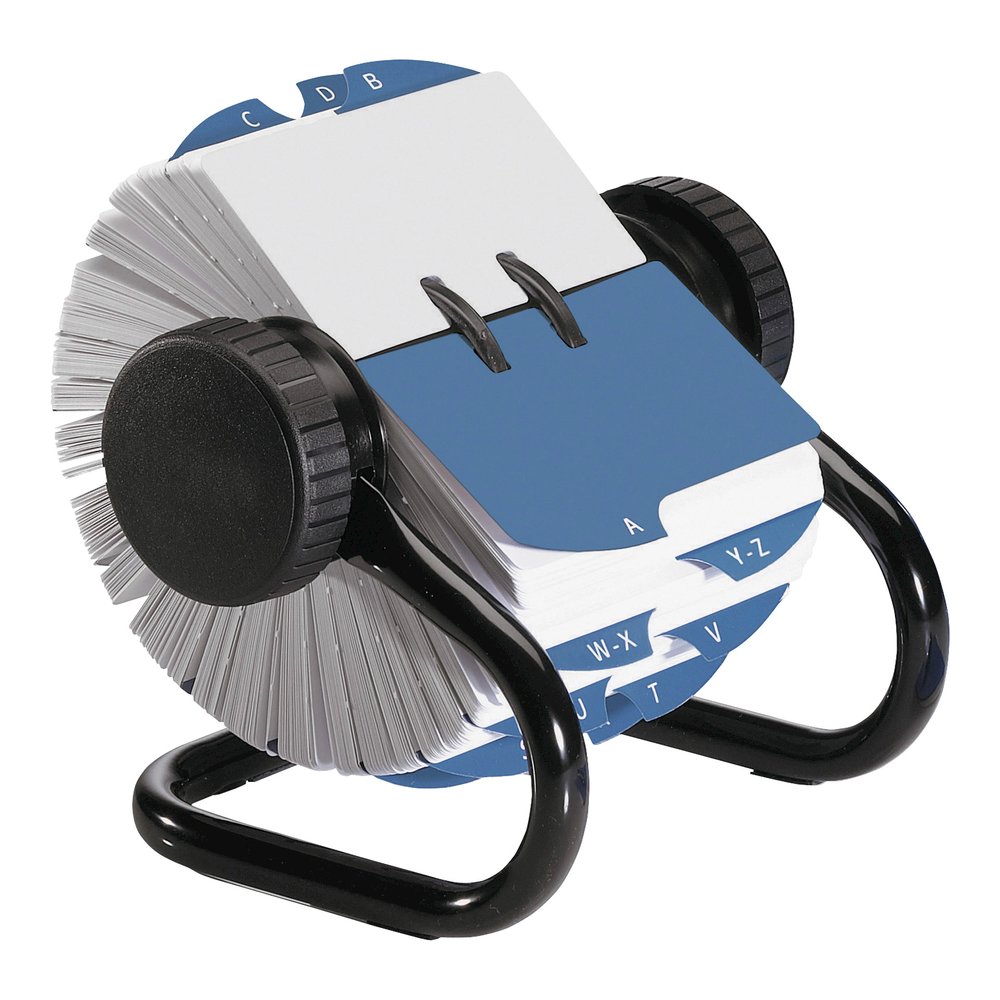 Rolodex Open Classic Rotary Files - 500 Card Capacity - For 2.25'' x 4'' Size Card - 24 A to Z Index Guide - Black - Metal