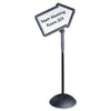 Safco Write Way Dual-sided Directional Sign - 1 Each - 18'' Width x 64.3'' Height x 25'' Depth - Arrow Shape - Both Sides Display, Magnetic, Durable - Steel - Indoor, Outdoor, Office - Black