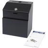 Safco Steel Suggestion Box - External Dimensions: 7.2'' Width x 6'' Depth x 8.5'' Height - 25 x Card - Key Lock Closure - Steel - Black - No - 1 Each